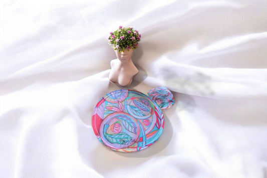 Abanico Plegable Azulado