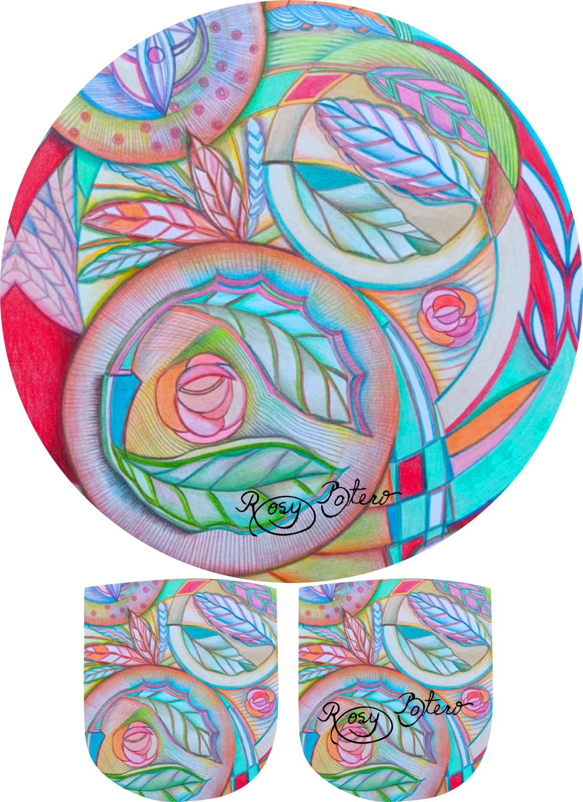 Abanico Plegable Azulado