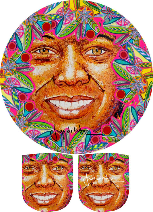 Abanico Plegable Rostro Tropical