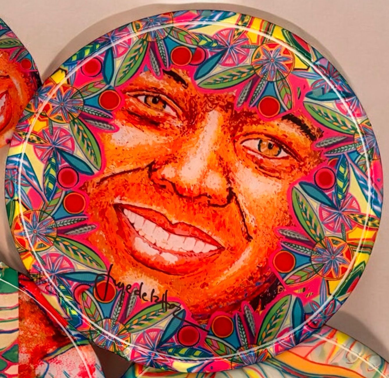 Abanico Plegable Rostro Tropical