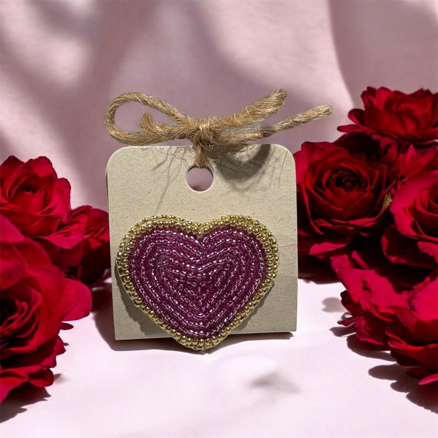 Broche Corazon Bordado